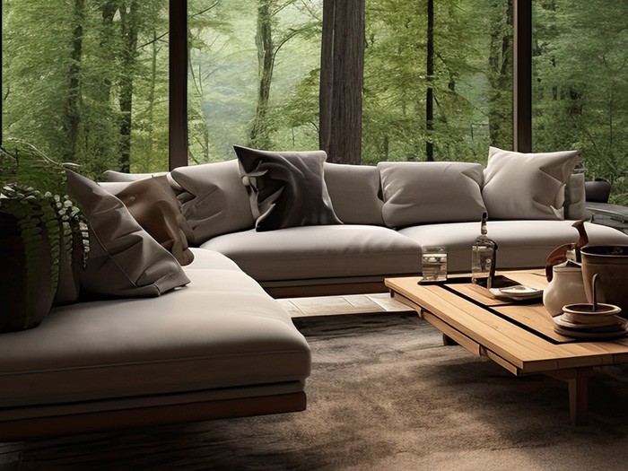 Sectional sofa.